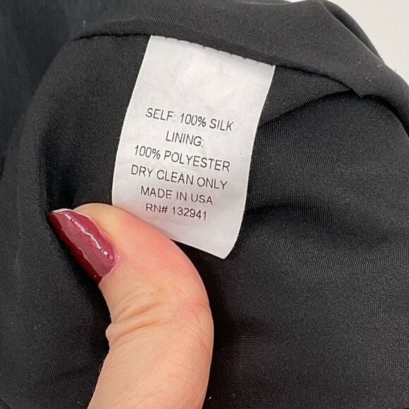 Amanda Uprichard 100% Silk Sleeveless Romper Black Tie Waist Women Medium - Picture 5 of 5